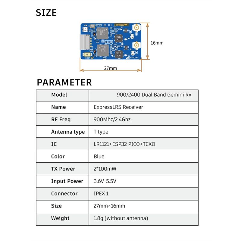 B78B-900Mhz 2.4Ghz 915M ELRS R - Drone Tech Rc ulasan dan harga